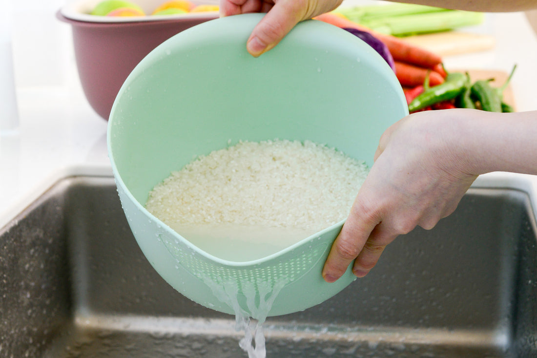 Green Rice Washing Bowl Strainer