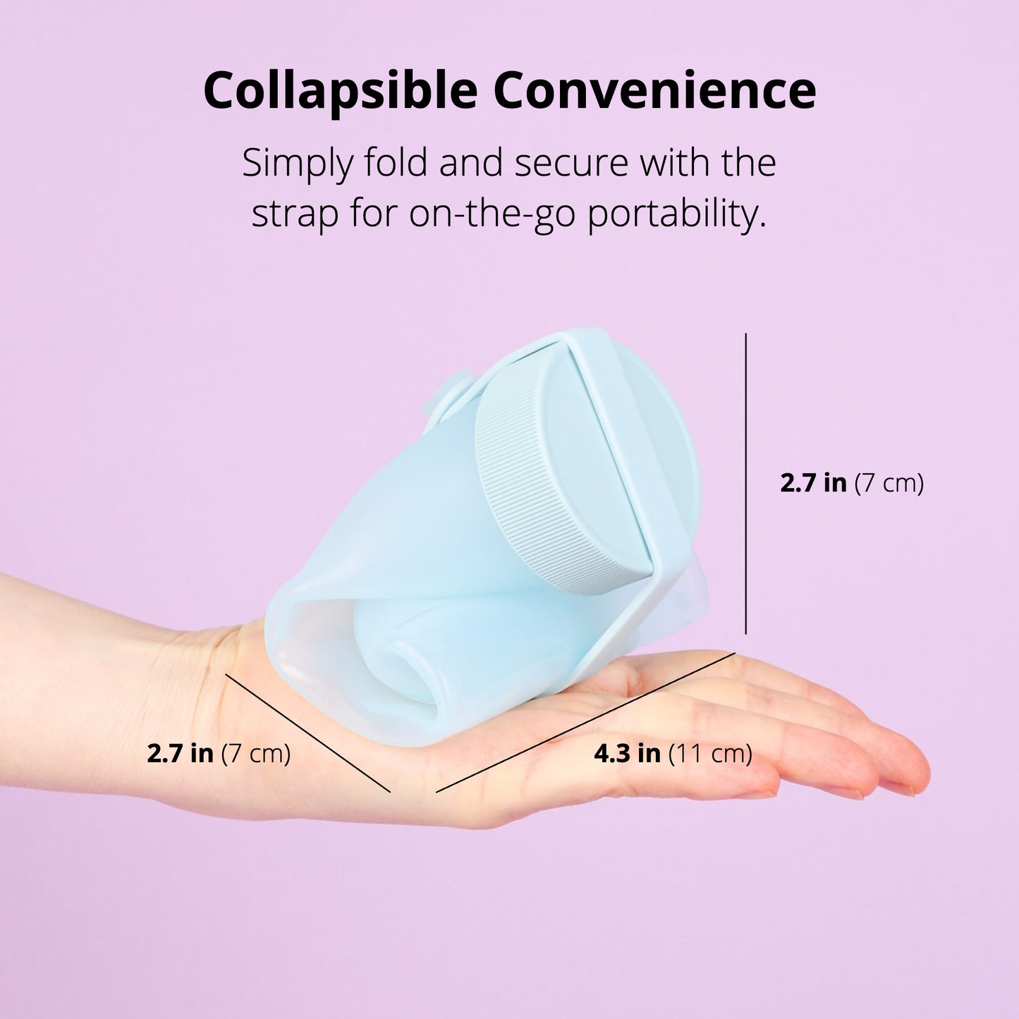 Blue Collapsible Silicone Water Bottle 16.9oz