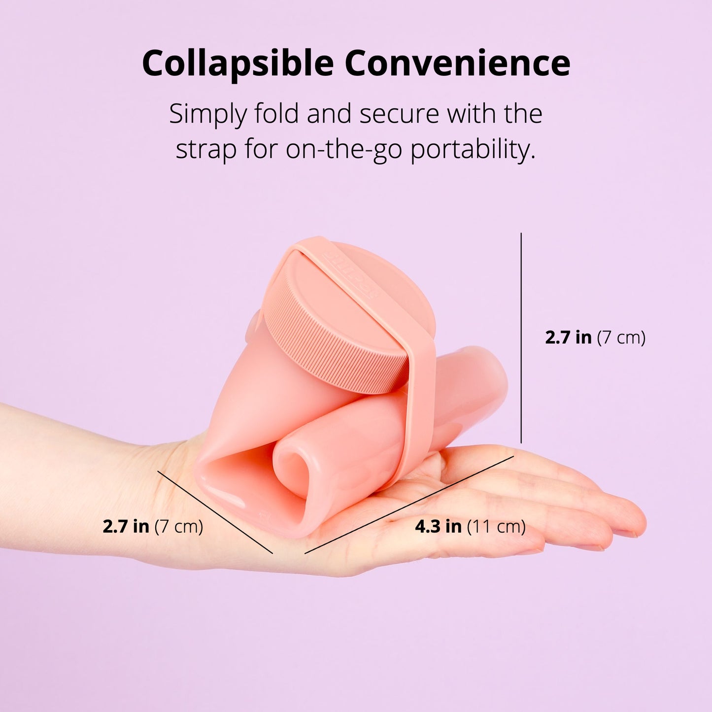 Rose Pink Collapsible Silicone Water Bottle 16.9oz