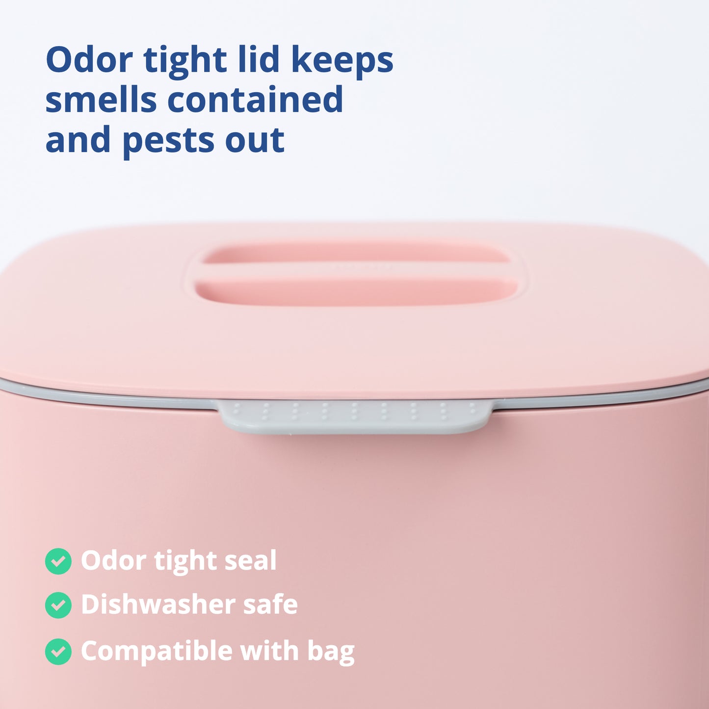 Pink Food Waste Bin 2.6L - No Handle