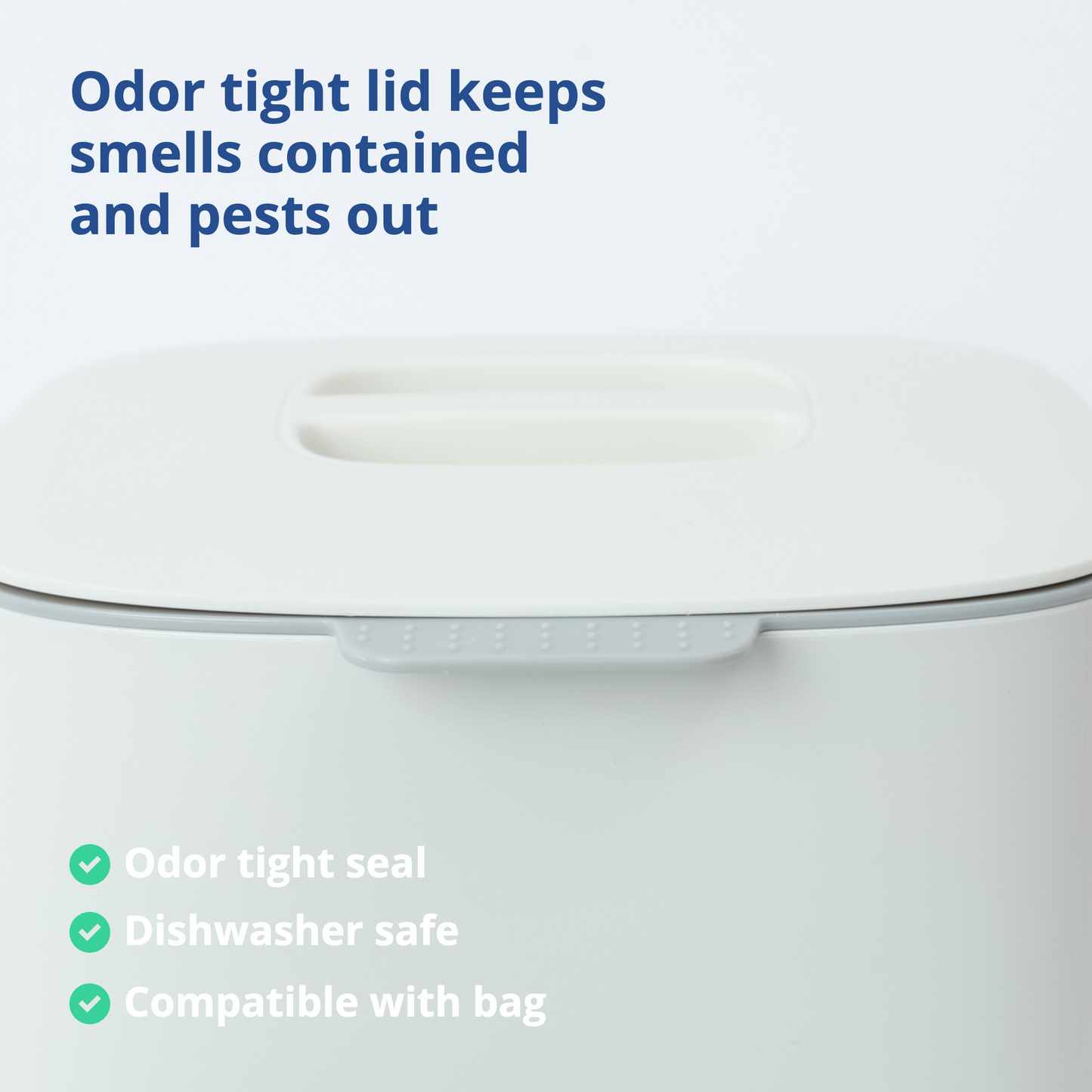 White Food Waste Bin 2.6L - No Handle