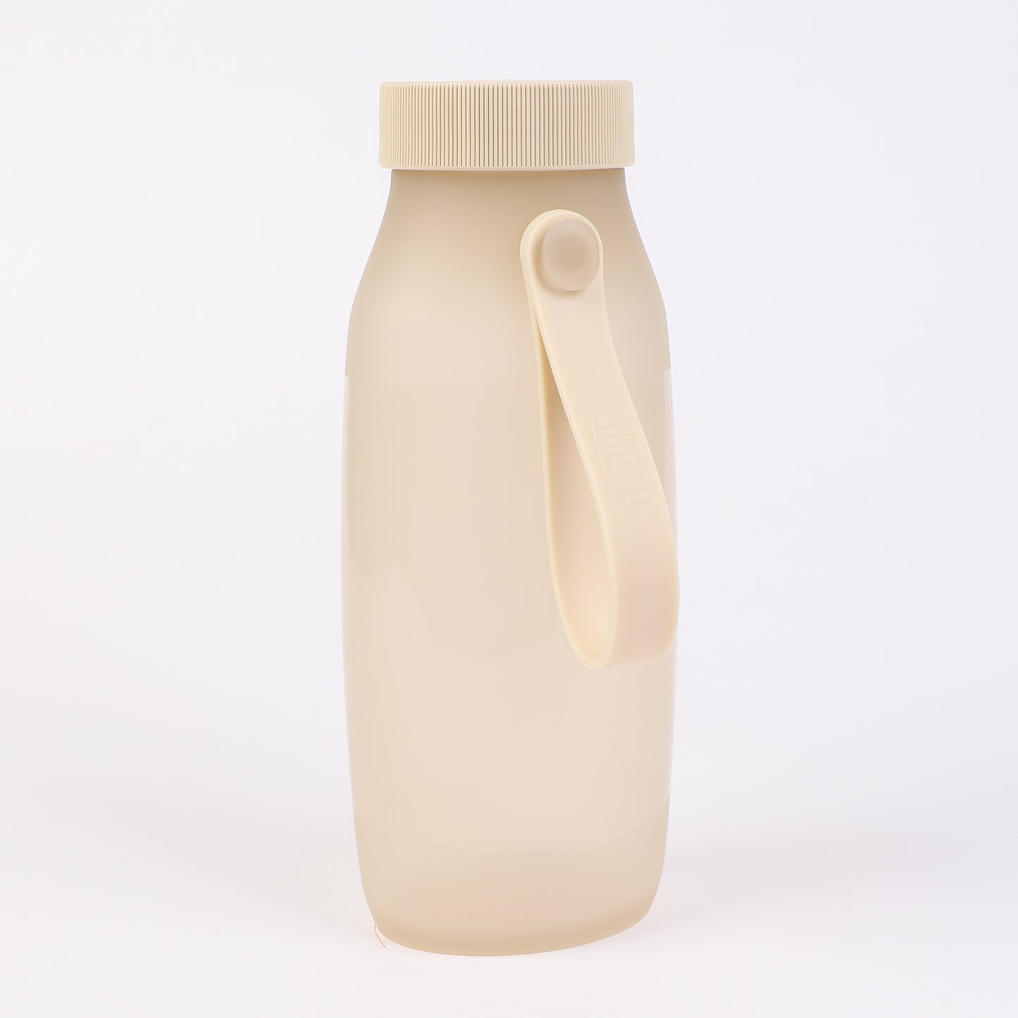 Sand Beige Collapsible Silicone Water Bottle 16.9oz