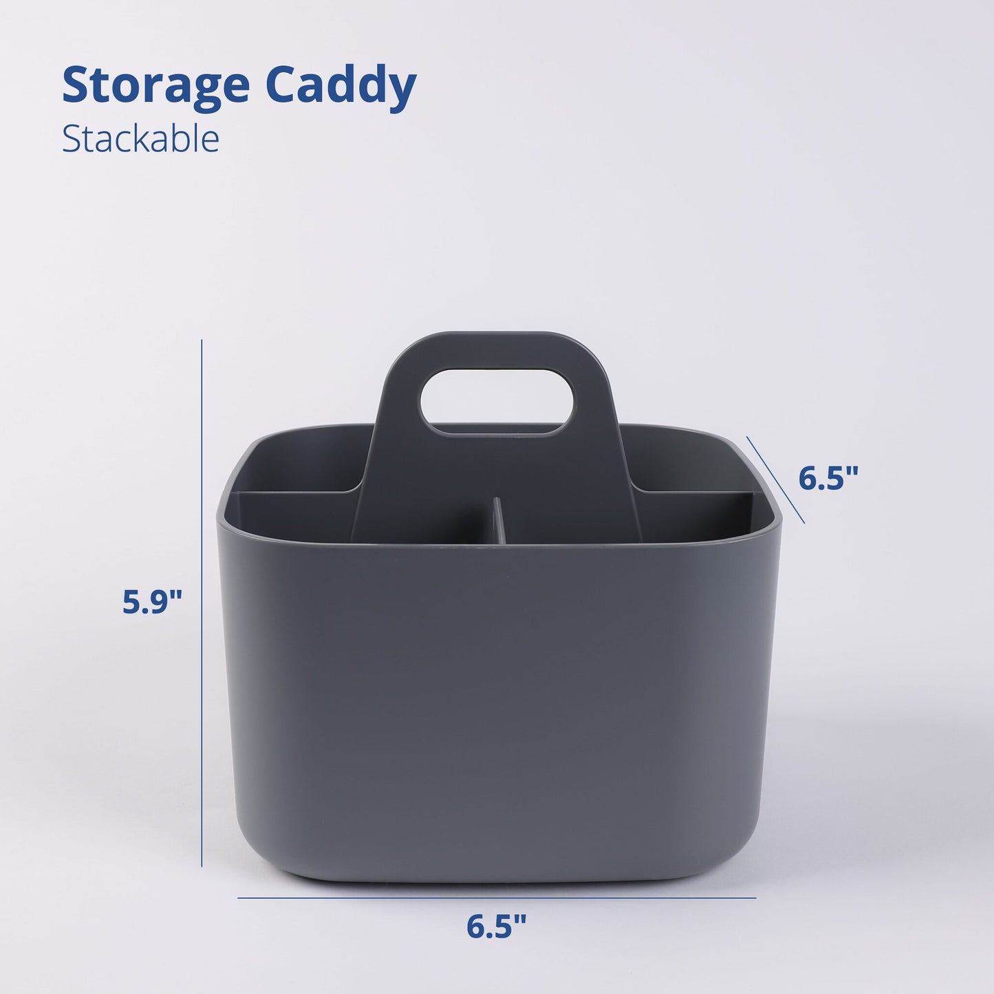 Square Grey Portable Storage Caddy