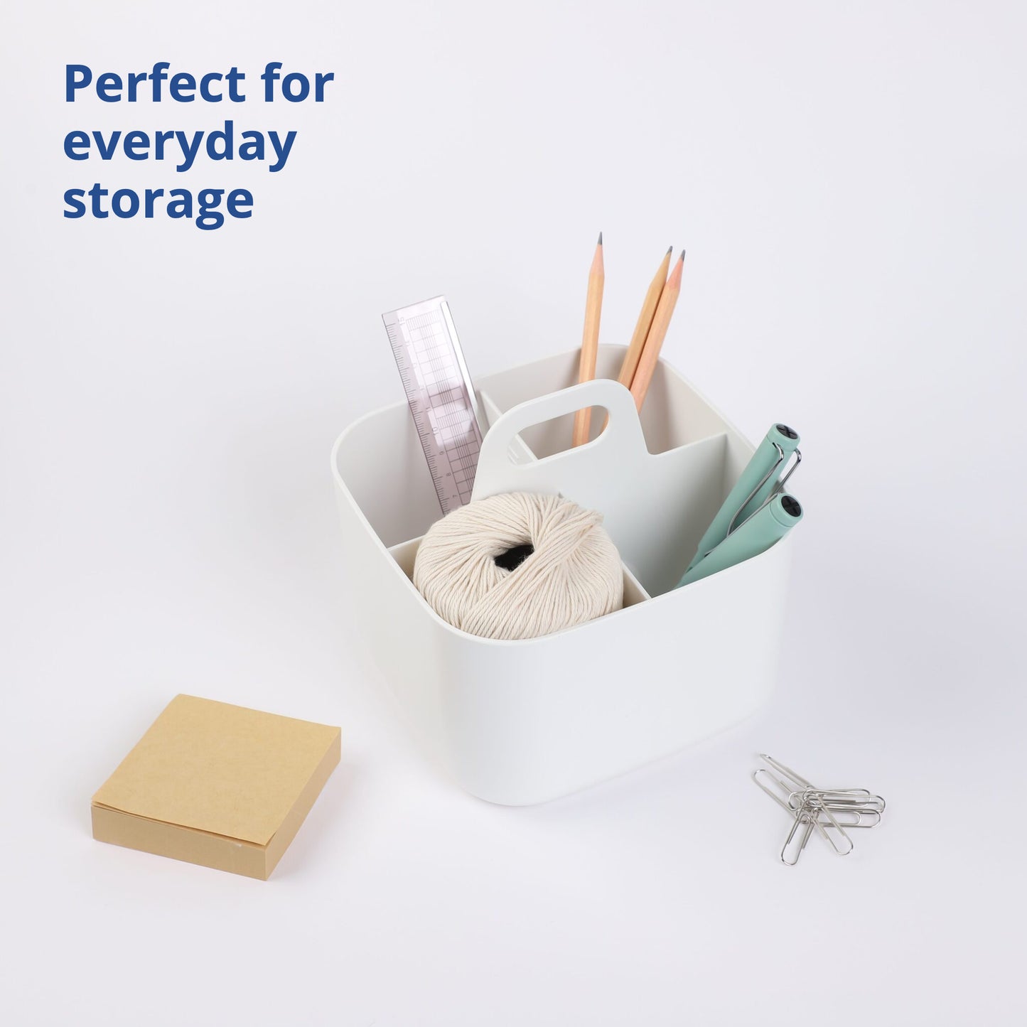 Square White Portable Storage Caddy