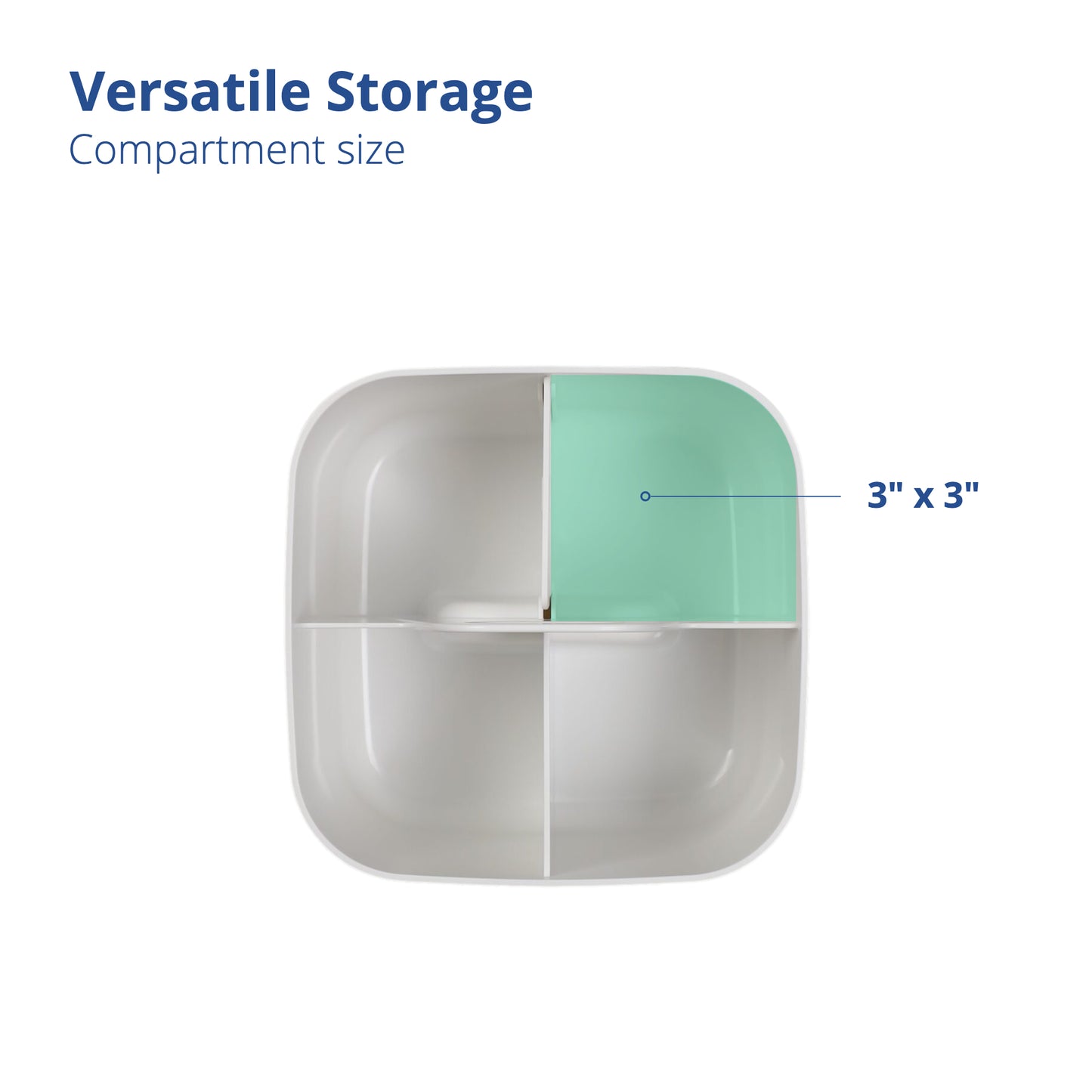 Square White Portable Storage Caddy